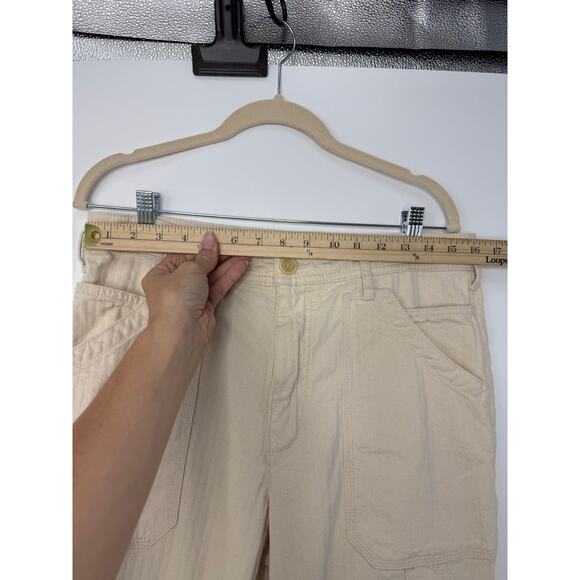 By Anthropologie Carpenter Pants Women 30 Ivory Utility Casual Versatile - Picture 7 of 12